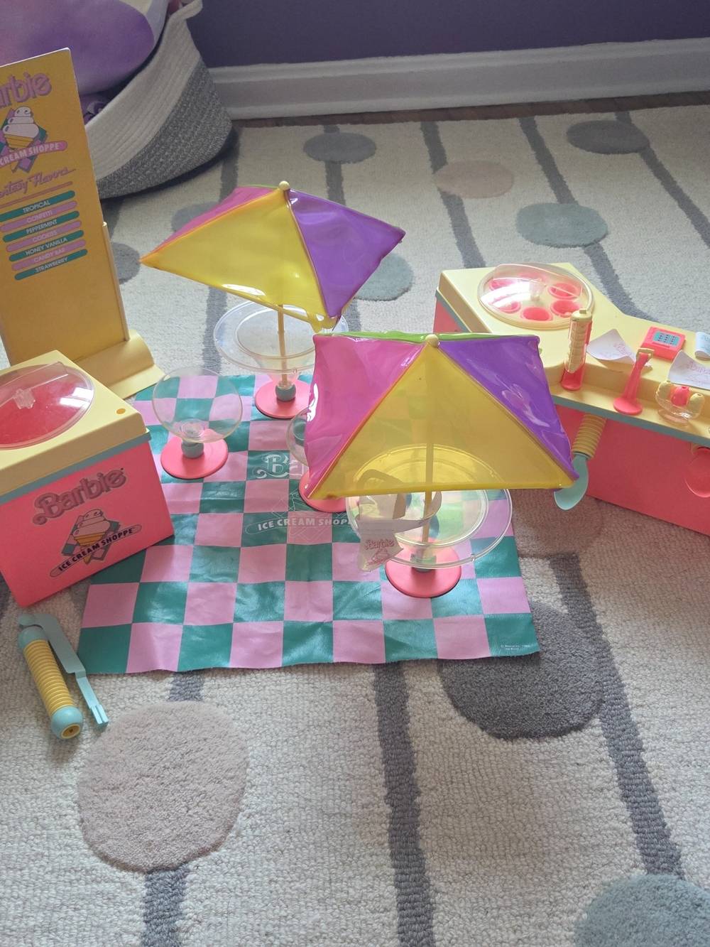 Vintage Barbie's 80s Ice Cream Shoppe Mattel Set Not Complete, No Box